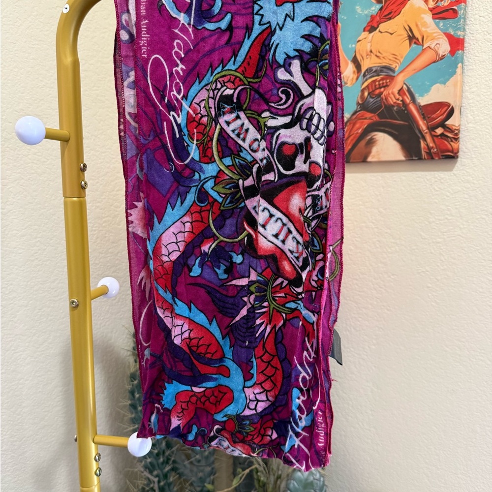 Vintage Ed Hardy scarf Euc